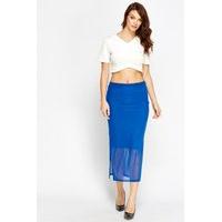 mesh overlay midi skirt