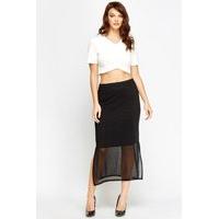 mesh overlay midi skirt