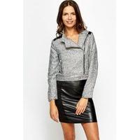 metallic stripe side zip jacket