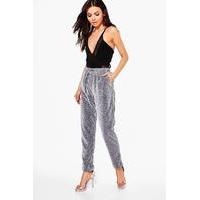 Metallic Luxe Joggers - silver