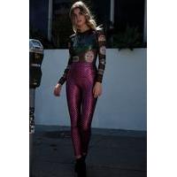 Mermaid Metallic Festival Leggings - magenta