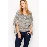 metallic fibre knit poncho