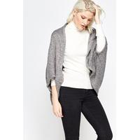 Metallic Batwing Open Front Cardigan