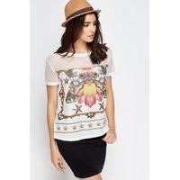 mesh insert skull print top