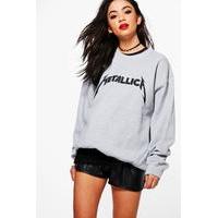 metallica print sweatshirt grey marl