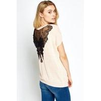 Mesh Bow Back Knit Top