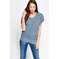 metallic knit asymmetric top