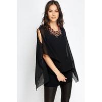 Mesh Overlay Sheer Top