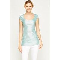 metallic textured sleeveless top