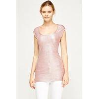 metallic textured sleeveless top