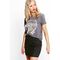 metallica washed out band t shirt charcoal