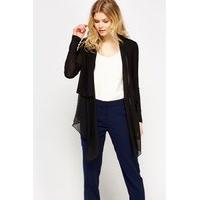 Mesh Insert Asymmetric Cardigan