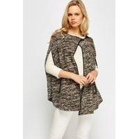 Metallic Charcoal Cardigan Cape