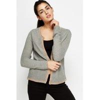 Metallic Ribbed Cropped Cardigan