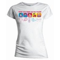 Medium White Ladies One Direction Line Drawing T-shirt