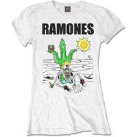 medium white ladies ramones loco live t shirt