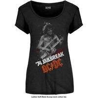 Medium Black Ac/dc Jailbreak Ladies Fashion T-shirt.