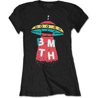 Medium Black Bring Me The Horizon Alien Ladies T-shirt
