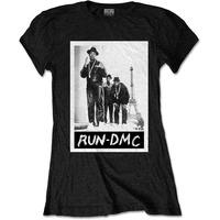 Medium Black Run Dmc Paris Photo Ladies T-shirt.