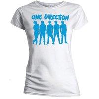 medium ladies one direction white with blue silhouette t shirt