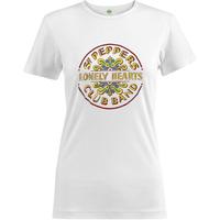 Medium White Ladies The Beatles Sgt Pepper Drum Colour T-shirt