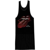 Medium Black Ladies The Rolling Stones Vintage Tongue Logo T Shirt Dress