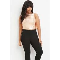 Metallic Faux Leather Top