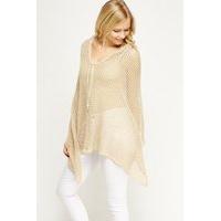 metallic loose knit poncho