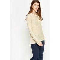 Metallic Loose Knit Encrusted Front Jumper