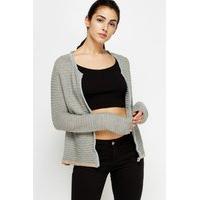 Metallic Ribbed Cropped Cardigan