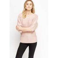 metallic cable knit casual jumper