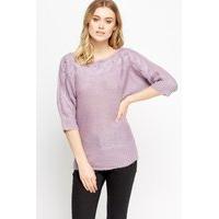 Metallic Cable Knit Casual Jumper