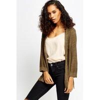 metallic insert loose knit cardigan