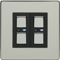 megaman lightwaverf 230v 2 gang master dimmer chrome