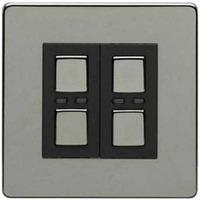 Megaman LightwaveRF Double Slave Dimmer - Black Chrome