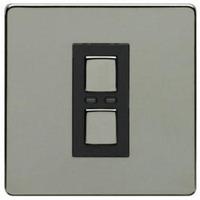 Megaman LightwaveRF 230V 1 Gang 2-Way Dimmer - Black Chrome - Slave Unit