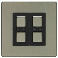 Megaman LightwaveRF 230V 2 Gang Master Dimmer - Stainless Steel