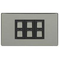 megaman lightwaverf 230v 3 gang master dimmer black chrome