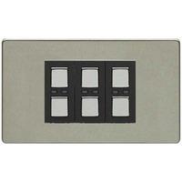 megaman lightwaverf 230v 3 gang master dimmer stainless steel