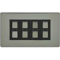 Megaman LightwaveRF 230V 4 Gang Master Dimmer - Black Chrome