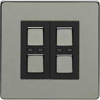 Megaman LightwaveRF 230V 2 Gang Master Dimmer - Black Chrome