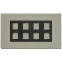 megaman lightwaverf 230v 4 gang master dimmer stainless steel