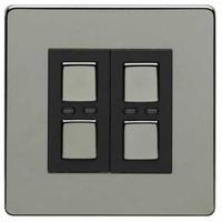 Megaman LightwaveRF Double Slave Dimmer - Black Chrome