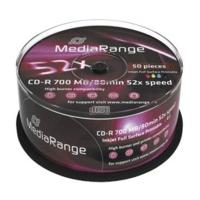 mediarange cd r 700mb 80min 52x inkjet fullprintable 50pk cakebox