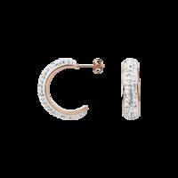 metric 25mm stainless steel white crystal earrings