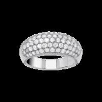 METRIC 8mm STERLING SILVER & WHITE CRYSTAL RING