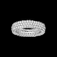 METRIC 5mm STERLING SILVER & WHITE CRYSTAL RING