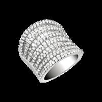 METRIC STERLING SILVER & WHITE CRYSTAL RING