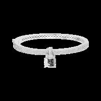 metric sterling silver white crystal hinged bangle