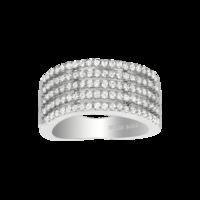 METRIC 10mm STERLING SILVER & WHITE CRYSTAL RING